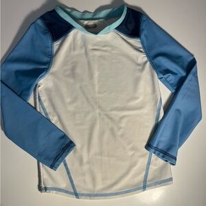 Blue and White Long Sleeve Rash Guard